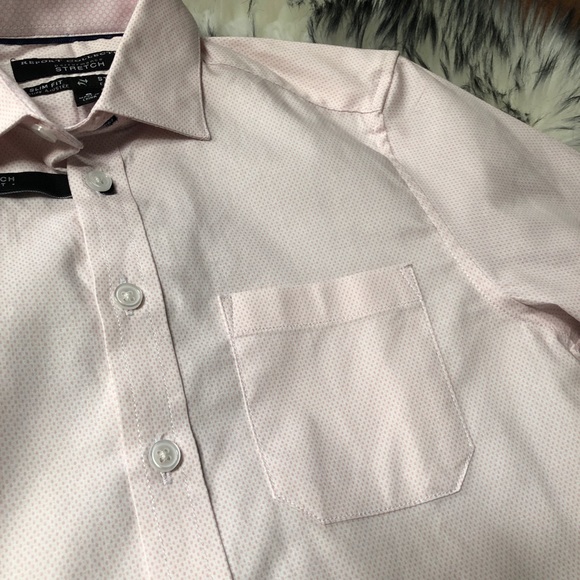 Boys Report Collection Pink mini Dot Long Sleeve Dress Shirt, Size 8 - Picture 3 of 5